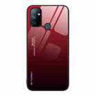 For OnePlus Nord N100 Gradient Color Glass Case(Red Black) - 1