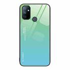 For OnePlus Nord N100 Gradient Color Glass Case(Green Cyan) - 1