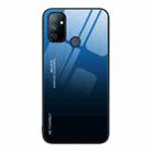 For OnePlus Nord N100 Gradient Color Glass Case(Blue Black) - 1