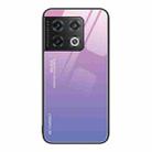 For OnePlus 10 Pro Gradient Color Glass Case(Pink Purple) - 1