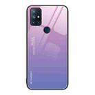 For OnePlus Nord N10 5G Gradient Color Glass Case(Pink Purple) - 1