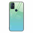 For OnePlus Nord N10 5G Gradient Color Glass Case(Green Cyan) - 1