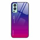 For OnePlus Nord 2 5G Gradient Color Glass Case(Purple Red) - 1