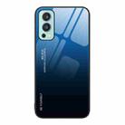 For OnePlus Nord 2 5G Gradient Color Glass Case(Blue Black) - 1