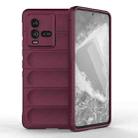 For vivo iQOO 10 5G Magic Shield TPU + Flannel Phone Case(Wine Red) - 1