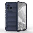 For vivo iQOO 10 5G Magic Shield TPU + Flannel Phone Case(Dark Blue) - 1