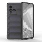 For vivo iQOO 10 5G Magic Shield TPU + Flannel Phone Case(Dark Grey) - 1