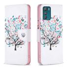 For Motorola Moto G42 4G Colored Drawing Pattern Leather Phone Case(Tree) - 1