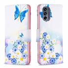 For Motorola Moto G62 Colored Drawing Pattern Leather Phone Case(Butterfly Love) - 1