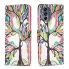 For Motorola Moto G62 Colored Drawing Pattern Leather Phone Case(Tree Life) - 1