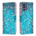 For Motorola Moto G62 Colored Drawing Pattern Leather Phone Case(Plum Blossom) - 1