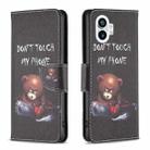 For Nothing Phone 1 Colored Drawing Pattern Leather Phone Case(Bear) - 1