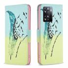 For OPPO A57 4G Colored Drawing Pattern Leather Phone Case(Feather) - 1