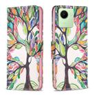 For Realme C30 Colored Drawing Pattern Leather Phone Case(Tree Life) - 1