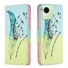 For Realme C30 Colored Drawing Pattern Leather Phone Case(Feather) - 1