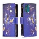 For Motorola Moto G42 4G Colored Drawing Pattern Zipper Leather Phone Case(Purple Butterfly) - 1