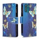 For Motorola Moto G42 4G Colored Drawing Pattern Zipper Leather Phone Case(Gold Butterfly) - 1