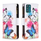 For Motorola Moto G42 4G Colored Drawing Pattern Zipper Leather Phone Case(Two Butterflies) - 1