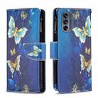 For Motorola Moto G62 Colored Drawing Pattern Zipper Leather Phone Case(Gold Butterfly) - 1