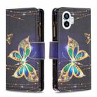 For Nothing Phone 1 Colored Drawing Pattern Zipper Leather Phone Case(Big Butterfly) - 1