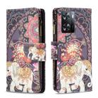 For OPPO A57 4G Colored Drawing Pattern Zipper Leather Phone Case(Flower Elephants) - 1