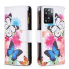 For OPPO A57 4G Colored Drawing Pattern Zipper Leather Phone Case(Two Butterflies) - 1