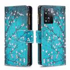 For OPPO A57 4G Colored Drawing Pattern Zipper Leather Phone Case(Plum Blossom) - 1