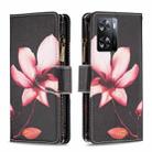 For OPPO A57 4G Colored Drawing Pattern Zipper Leather Phone Case(Lotus) - 1