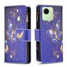 For Realme C30 Colored Drawing Pattern Zipper Leather Phone Case(Purple Butterfly) - 1