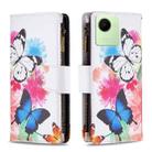 For Realme C30 Colored Drawing Pattern Zipper Leather Phone Case(Two Butterflies) - 1