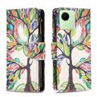 For Realme C30 Colored Drawing Pattern Zipper Leather Phone Case(Big Tree) - 1