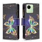 For Realme C30 Colored Drawing Pattern Zipper Leather Phone Case(Big Butterfly) - 1