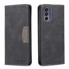 For Motorola Moto G62 Magnetic Splicing Leather Phone Case(Black) - 1