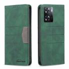 For OPPO A57 4G Magnetic Splicing Leather Phone Case(Green) - 1