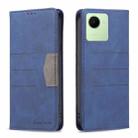 For Realme C30 Magnetic Splicing Leather Phone Case(Blue) - 1