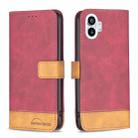 For Nothing Phone 1 BF11 Color Matching Skin Feel Leather Phone Case(Red) - 1