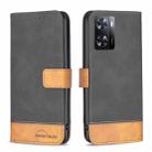For OPPO A57 4G BF11 Color Matching Skin Feel Leather Phone Case(Black) - 1