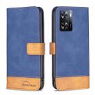 For OPPO A57 4G BF11 Color Matching Skin Feel Leather Phone Case(Blue) - 1