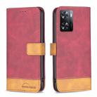 For OPPO A57 4G BF11 Color Matching Skin Feel Leather Phone Case(Red) - 1