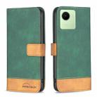 For Realme C30 BF11 Color Matching Skin Feel Leather Phone Case(Green) - 1