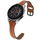 For Samsung Galaxy Watch5 40mm 20mm T-shape Genuine Leather Watch Band(Brown+Black) - 1