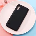 For Galaxy A01 Solid Color Liquid Silicone Dropproof Full Coverage Protective Case(Black) - 1