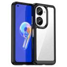 For Asus ZenFone 9 Colorful Series Acrylic + TPU Phone Case(Black) - 1