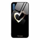 For Samsung Galaxy A7 2018 Colorful Painted Glass Phone Case(Black Love) - 1