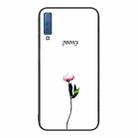 For Samsung Galaxy A7 2018 Colorful Painted Glass Phone Case(A Flower) - 1
