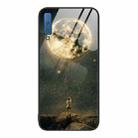 For Samsung Galaxy A7 2018 Colorful Painted Glass Phone Case(Moon) - 1