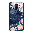 For Samsung Galaxy A8+ 2018 Colorful Painted Glass Phone Case(Flower) - 1