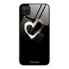 For Samsung Galaxy A12 Colorful Painted Glass Phone Case(Black Love) - 1