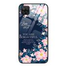 For Samsung Galaxy A12 Colorful Painted Glass Phone Case(Flower) - 1