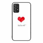 For Samsung Galaxy A52 Colorful Painted Glass Phone Case(Red Heart) - 1